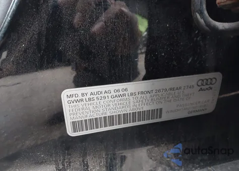 2007 Audi A6 3.2 z USA, uszkodzony, nr VIN WAUDH74F07N016582